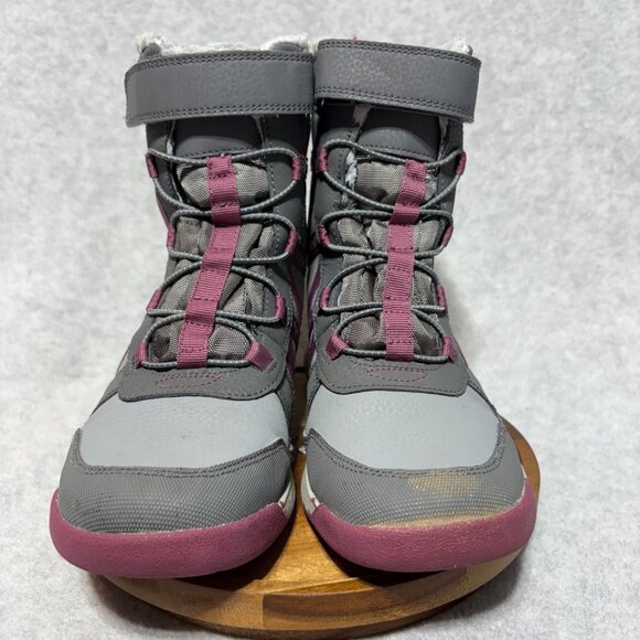 Merrell Snow Crush Boots Girls US 4M Gray Pink Leather Waterproof Mid-Calf - Picture 3 of 11